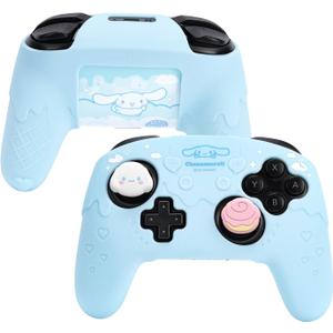 Protective Case for Switch Pro Controller, Soft Silicone Skin Cover, Anti-Slip Controller Grip with 2 Thumb Grip Caps and 1 Sticker