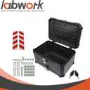labwork 65L Motorcycle Top Case Tail Box with Mounting Plate Hard Aluminum Alloy Watertightness Security Lock Against Theft Black Metal Motorcycle Trunk Tour Tail Box