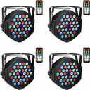 Stage Lighting, 36x1W LED Par Light RGB 7 Channel with Remote for DJ KTV Disco Party (4pcs)