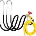 Garden Hose Holder Water Hose Hanger Wall Mounted,304Stainless Steel Solid Hose Hook Holds Up to 50Ft Garden Hose, Expandable Hose, Water Hose(Black Paint 2pcs)