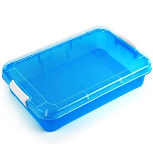 15 Inch Portable Sensory Bin Play Tray, Fill with Water, Sand, Beads and More (Blue)