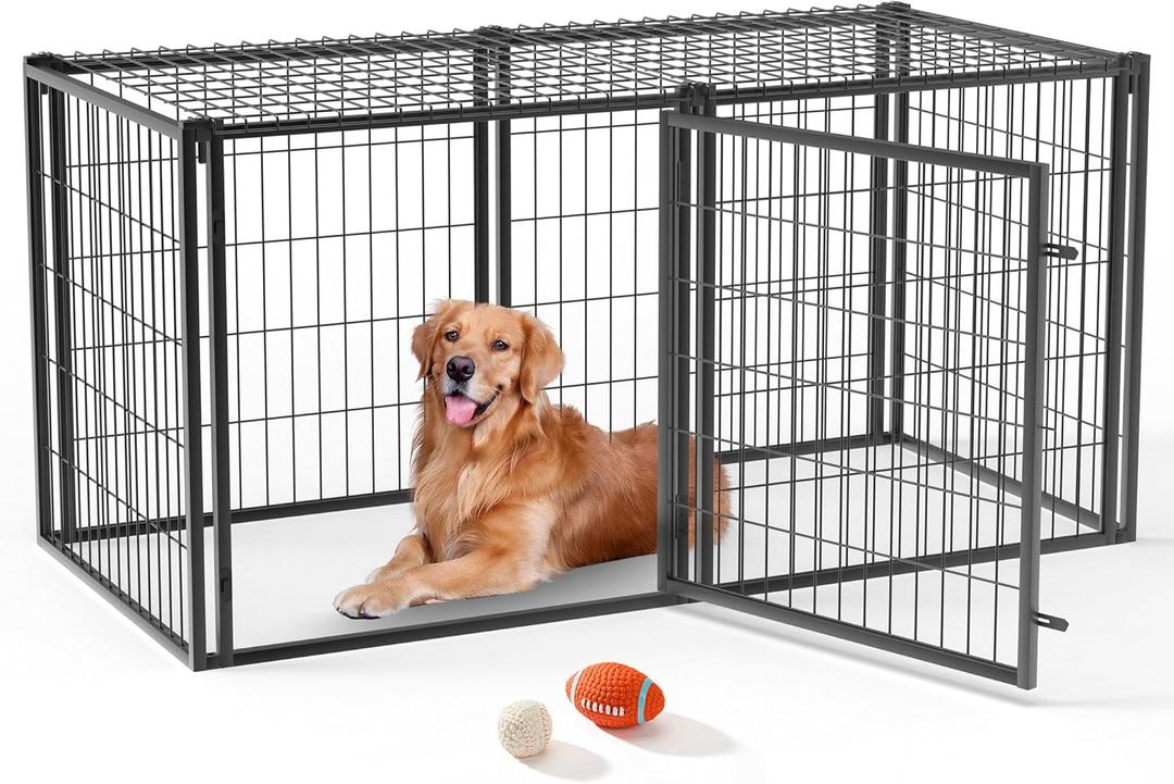 Large Dog Crate, Dog Crates for Large Dogs, 63 Inch Dog Crate with Divider, Dog Cage Large Dogs, Extra Large Dog Kennel Indoor, Large Dog Cage, Metal Dog Crate, XL Dog Crate