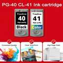 PG-40 CL-41 Ink Cartridges Set Replacement for Canon 40 and 41 Ink Cartridges PIXMA MX310 MP140 MP170 MP180 MP190 MP210 iP1600 iP2600 FAX-JX200 Printer (Black, Tri-Color)