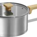 CAROTE 3.5Qt Stainless Steel Sauce Pan Set with Lid, 3-ply Base, Non-Toxic PTFE & PFOA Free Saucepan, Induction Cookware Set, Small Kitchen Pots, Stay-Cool Handles