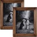 Yaetm-8x10 Picture Frame, Natural Solid Wood Photo Frame Display for Tabletop And Wall High Definition Glass Carbonized Black(2 pack)
