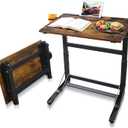 YIBOLIN'S Couch Table Tray - Foldable TV Dinner Tray Table with No Assembly, Large Surface Laptop Stand for Couch, C-Shaped Bed Tray, Sturdy Slide-Under Sofa Table (16" Extra Wide)