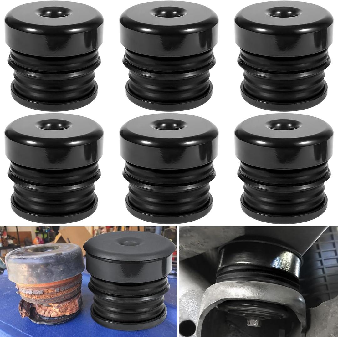 Silicone Body Mount Kit for 2008-2016 Ford F-250 F-350 Regular Cab Extended Cab Superior Silicone Cab Mount Bushings Improve Bumpy Ride Durable Components Outperforms OEM and PU Mounts (Black 6 Pack)