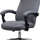 Melaluxe Office Chair Cover with Armrest Covers Universal Stretch Desk Chair Cover, Computer Chair Slipcovers (Size: L) - Dark Gray