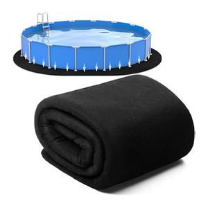 Tinideya Oval Pool Liner Pad Strong Durable Puncture Resistant Floor Mat Polyester Geotextile Above Ground Pool Accessories Delicate Floor Pad for Swimming Pools Bath, Black (15 x 30 ft)