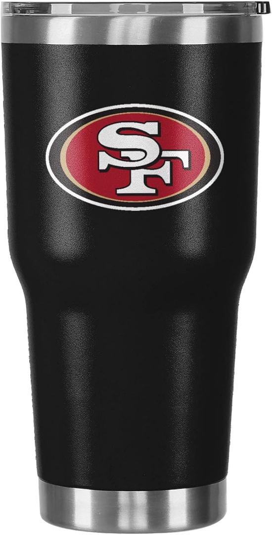 FOCO NFL Team Logo 30oz Insulated Stainless Steel Travel Mug Tumbler (Black)
