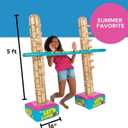 Fun Express Limbo Game for Kids and Adults - 5 Feet Tall Adjustable Carnival Games Set for Birthday Party Games | Outdoor Games for Pool Party, Luau Games & Field Day Activities | 3-Piece Vinyl Kit