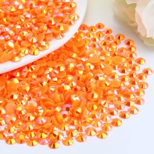 3000PCS 3mm Resin Flatback Rhinestone, Orange AB Flatback Jelly Resin Rhinestones for Mugs, Bottles, Tumblers, Craft Decoration, Loose Bling Glitter Diamond Stone