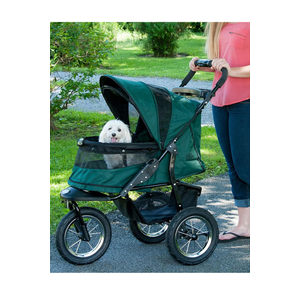 Pet Gear No-Zip Jogger Pet Stroller for Cats/Dogs, Zipperless Entry, Airless Tires, Easy One-Hand Fold, Cup Holder + Storage Basket, Hunter