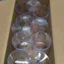 Ciaell 12 PCS Plastic Ribbed Wine Glasses - 10 OZ Plastic Square Wine Glasses with Stem - Disposable Champagne Cups for Parties & Weddings & Party & Valentine's Day (Clear)