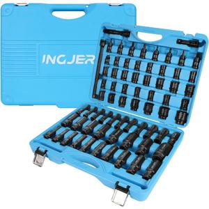 1/2" Impact Socket Set ,70PCS SAE/Metric, 1-1/4"/10-24mm, CR-MO Alloy Steel