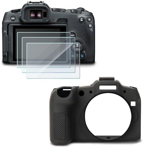 Screen Protector Compatible for Canon EOS R8,Tempered Glass Film Anti Scratch High Definition and Soft Silicone Case for Canon EOSR8 Camera