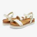 DREAM PAIRS Womens Open Toe Ankle Strap Espadrille Casual Flatform Platform Wedge Sandals (White)