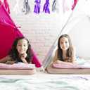 Geetery 4 Pcs Large Air Mattress for Adult Kid 75 x 30 x 8.7 Inch Inflatable Sleepover Airbed Foldable Flocked Blow up Bed with Patch Portable Toddler Air Mattress for Home Travel Camping Tent Party