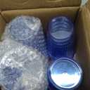 24 PCS Plastic Ribbed Drinking Glasses 10oz Blue Unbreakable Vintage Ripple Stemless Wine Glasses Cocktail Tumbler Glass Cups Disposable Retro Glasses Drinkware for Wedding Baby Shower Birthday Party