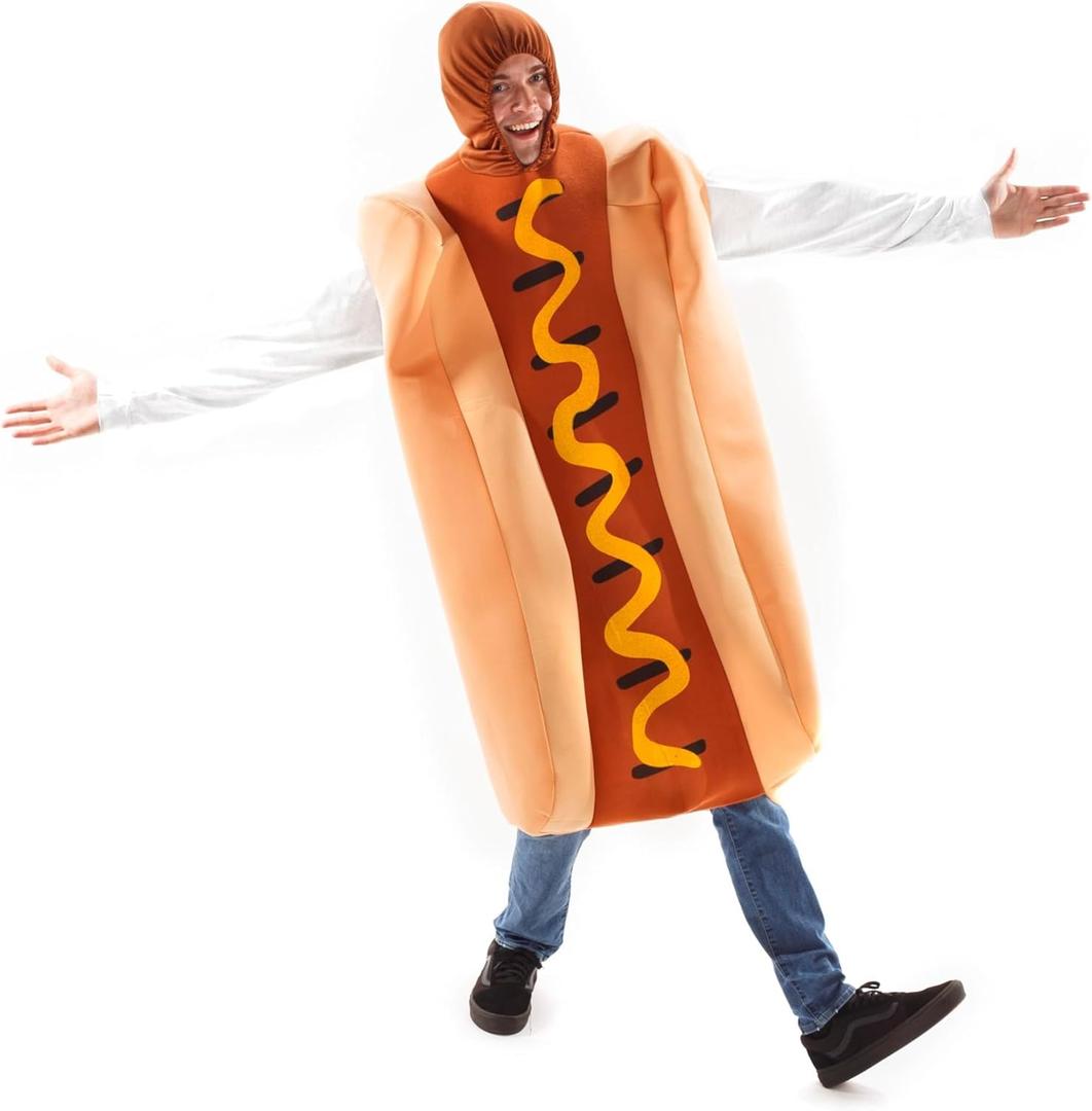 Footlong Hot Dog & Wiener Bun Halloween Costume - Unisex Men Women Sausage Suit