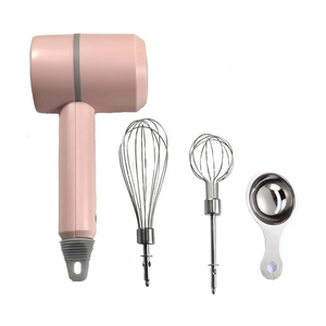 Hand Mixer, Portable Electric Cordless Handheld Mixer, 3-speed Usb Rechargeable withTwin Mixer Whips and Egg Separator for Whipping or Mixing Eggs, Butter, Cream,Kitchen Baking and Cooking (Pink)