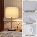 White Lamp Shades Set of 2, Drum Lampshades 13" Top x 13" Bottom x 10" High (Spider), Replacement Lamp Shades Natural Linen Hand Crafted for Table Lamps Floor Lamps Pendant Light, Assembly Required