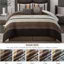 LANCO MODERN LIFESTYLE Queen Comforter Set, Brown Bedding Set, Jacquard Woven with Embroidery, 8 Pieces Bed in a Bag, Bed Skirt, Shams and Decorative Pillows