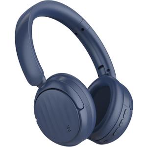 Bluetooth Headphones with Active Noise Cancelling (ANC), Wireless Over Ear Bluetooth Headsets with 35H Playtime, HiFi Stereo Foldable Headphones with Foam Ear Cups for Sports, Travel, Blue