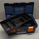 Anyyion 17 inch Tool Box with Removable Tray, Small Parts Box On The Lid is Removable, Tray Can be Removed and Combined at WillInternal Size:16.3"L*7.8"W*6.5"H