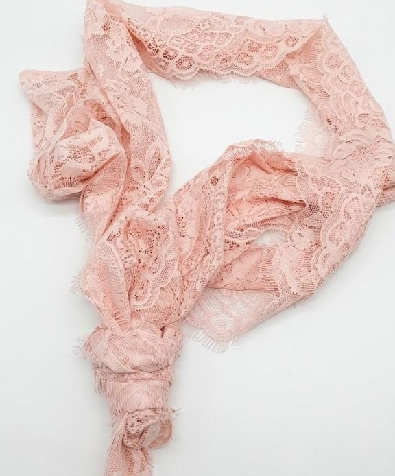 Lace Fabric, Flower Design (Powder Pink)