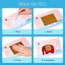 Nilez Sand Art Kits for Kids Foil Crafts Painting Bulk Peel and Stick Drawing Party Toys for Age 4-13 Girl Boy, DIY Animal Pictures with Colored Sand Mini Brush Squeeze Bottle Birthday Gift Children