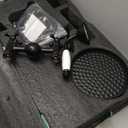 gotonovo Luxury Exposed Shower Faucet Set Bathroom Shower System 8 Inch Wall Mount Rainfall Shower Head with Handheld Spray Cross Double Handle Shower Fixture Adjustable Arc Rod Matte Black