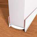 Door Draft Stopper for Bottom of Door, PVC Door Bottom Seal Strip with Strong Adhesive, Cuttable Door Sweep for Exterior & Interior Doors, Blocks Drafts, Dust, Noise & Cold Air, 36 Inch. (1, White)