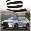 Tape-On Rain Guard 4-Piece for 2016-2022 Lexus RX350 450h Windows Visor Shield Shade Smoke 1622LXRX