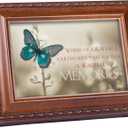 Cottage Garden Trail of Beautiful Memories Woodgrain Rope Trim Keepsake Music Box Plays Edelweiss