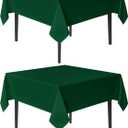 sancua Square Tablecloths 60x60 Inch Hunter Green, 2 Pack - Fabric Table Cloth for Square or Round Tables, Washable Polyester Table Cover for Christmas Dinner, Holiday Party, Display Tables