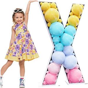 Xiomot 4FT Marquee Letters Mosaic Large Letters X Balloon Frame for Birthday Party Wedding Backdrop Decoration Anniversary Baby Shower Day Decor Pre-Cut Big Foam Board with Acrylic Plate Base