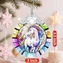 Christmas Ornaments: Stained Glass Ornament, Christmas Tree Ornament, Hanging Ornaments for Home Decor & Xmas Tree Decorations Exquisite Holiday Decor, Gifts & Holiday Present - Unicorn