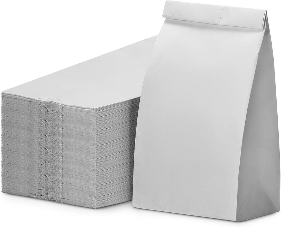 Paper Snack Bags, Durable Kraft Paper Bags, 2 Pound Capacity, White, Pack Of 500 Bags