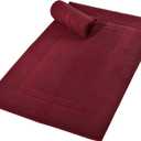 GLAMBURG Premium Cotton 20x32 inch 2-Pack Bath Mats - 100% Ringspun Cotton - Luxury Hotel & Spa Quality - 800 GSM - Durable Soft Highly Absorbent - Machine Washable - Burgundy
