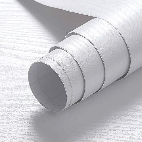 White Wood Contact Paper - 23.6 x 196 Inches - Self-Adhesive, Removable and Waterproof - Ideal Peel and Stick Wallpaper for Cabinet, Countertop, Desktop, Rental Property, Kitchen, 23.6"W x 196.9"L