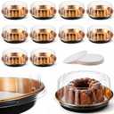 10 Pack 9in Round Cake Container and 10 Pack 8in Cake Boards, Disposable Pie Platters Pizza Carrier Boxes with Dome Lids and Cardboard Bases for Homemade and Party Supplies