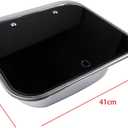 Square Single Bowl RV Sink with Folding Lid and Faucet (Cold/Hot) Stainless Steel Hand Wash Basin Sink for RV Camper Caravan Boat Home 16.5"D x 14.3"W x 6.3"H