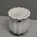 Ceramic Planter, 5.8 5.8 6.6 Inches Plant Pot with Drainage Hole and Saucer, Indoor Outdoor Planter Flower Pots, White Pot for Plants