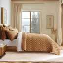 EVERGRACE Luxury Velvet Quilt Set King Size, Diamond Quilted Lightweight Velvet Comforter for All Season, Ultra Soft Oversized Bedspread Coverlet Bedding Set with 2 Pillow Shams, Gold Caramel | Luxe Velvet, Soft, Opulent Sheen, Beautiful Colors, Oversized, Oeko-Tex Certified
