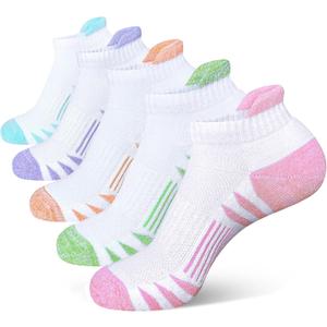 Heyoboy Womens Ankle Anti-blister Thick Cushioned Wicking Odor Resist Athletic Running Socks 5 Pairs, Size: 6-9