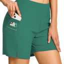 BVVU Women's 5" High Waisted Swim Board Shorts with Pockets Liner Tummy Control UPF50+ Quick Dry Beach Swimsuit Bottoms, Large