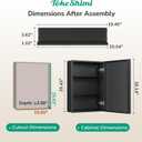 TokeShimi 20 x 26 Mirror Medicine Cabinet for Bathroom, Assembly Required, Black Recessed Medicine Cabinet with Mirror, Steplessly Adjustable Shelves, Beveled Aluminum Frame, Tempered Glass