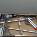 Drive Medical Two-Button Folding Walker w/ Wheels - Lightweight Rolling Mobility Support - Desk Arms - Adjustable Height - Dual Push-Button Operation - 5 Inch Front Wheels - Durable Aluminum - Silver