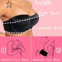 Strapless Bra 38C Bras for Women Push up Black (Black)